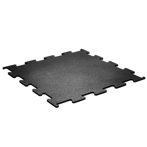 Flexiplus Fitness Tiles 15mm Interlock Black 106x106cm (side)